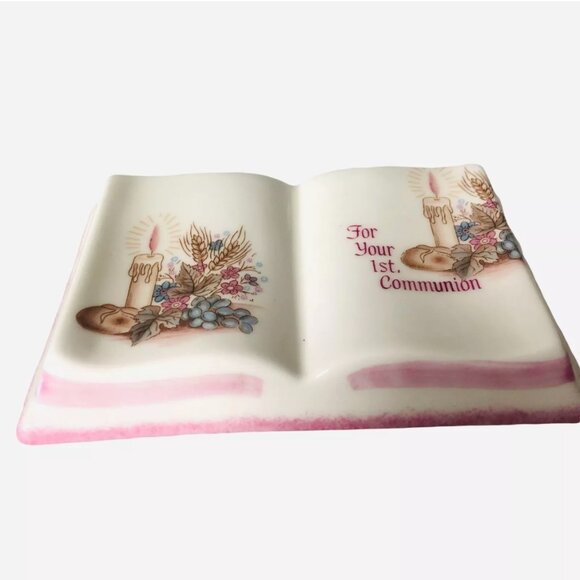 First Communion Fine Bone China Bible Raesuevic Ceramics England Keepsake Gift - Picture 2 of 5
